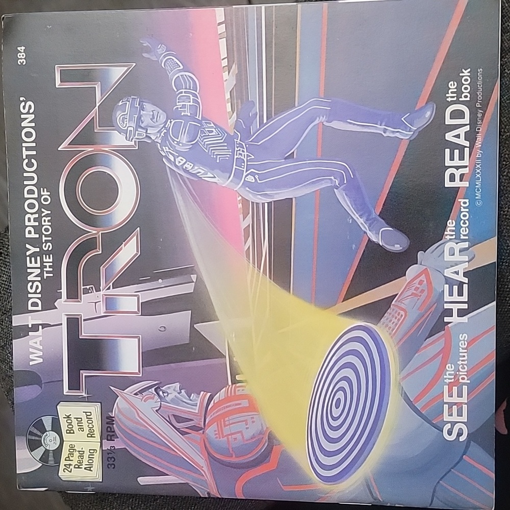 Disney Tron book with record Never used